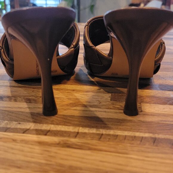 Inc Concepts Chestnut LIAH Braided Square Toe Heeled Slide - Picture 7 of 13